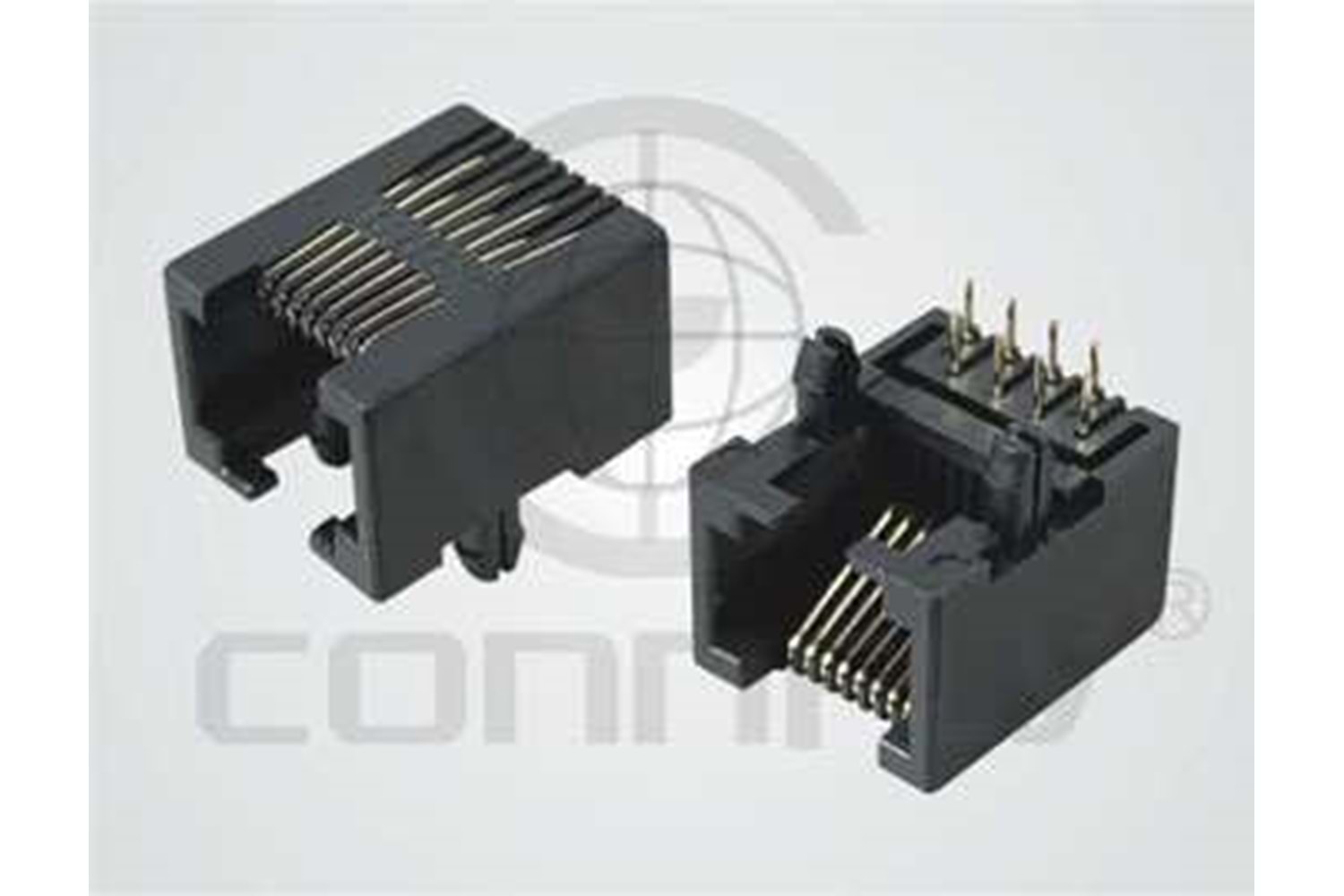 CONN RJ45 8PIN8C 90° MODULAR BLACK THT