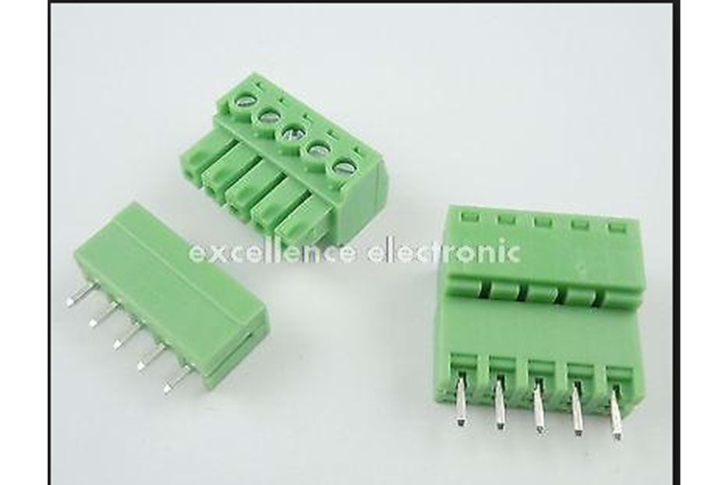 TERM 5P 3.81MM 90* GREEN CLOSED MALE THT
