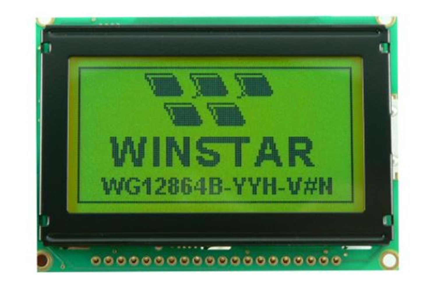 LCD DSP 128*64 LEDB.LIGHT STN POS YL-GREEN THT