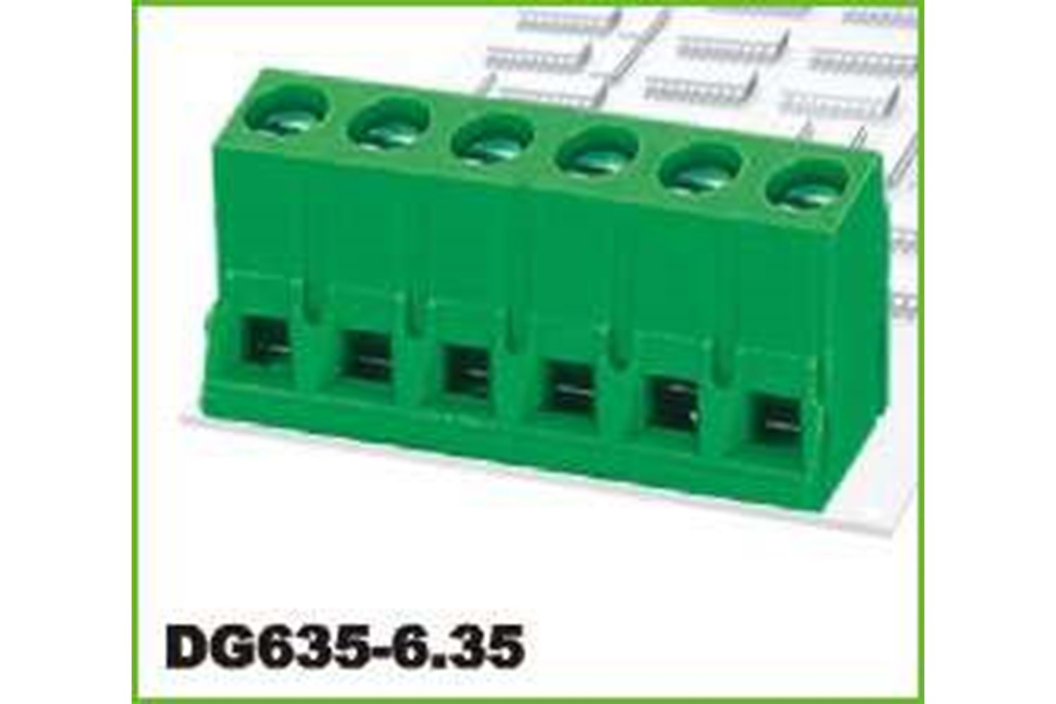 TERM.BLK.6.35MM 3P PCB TYPE GREEN GAOSONG