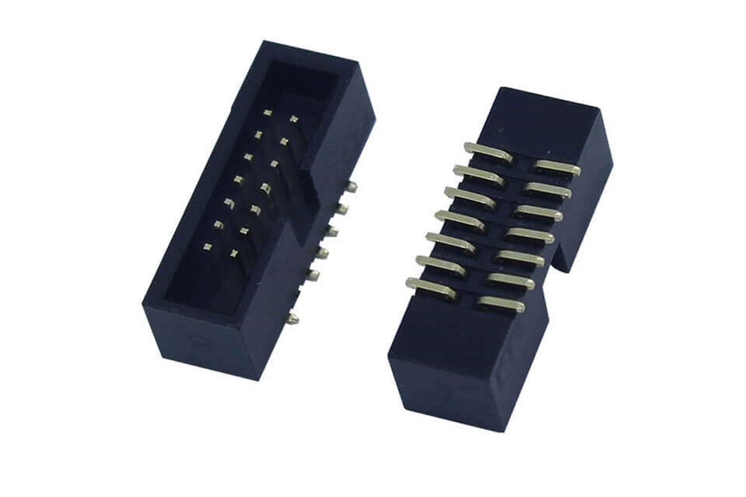 BOX HEADER 14P(2x7) 1.27MM MALE BLACK SMD