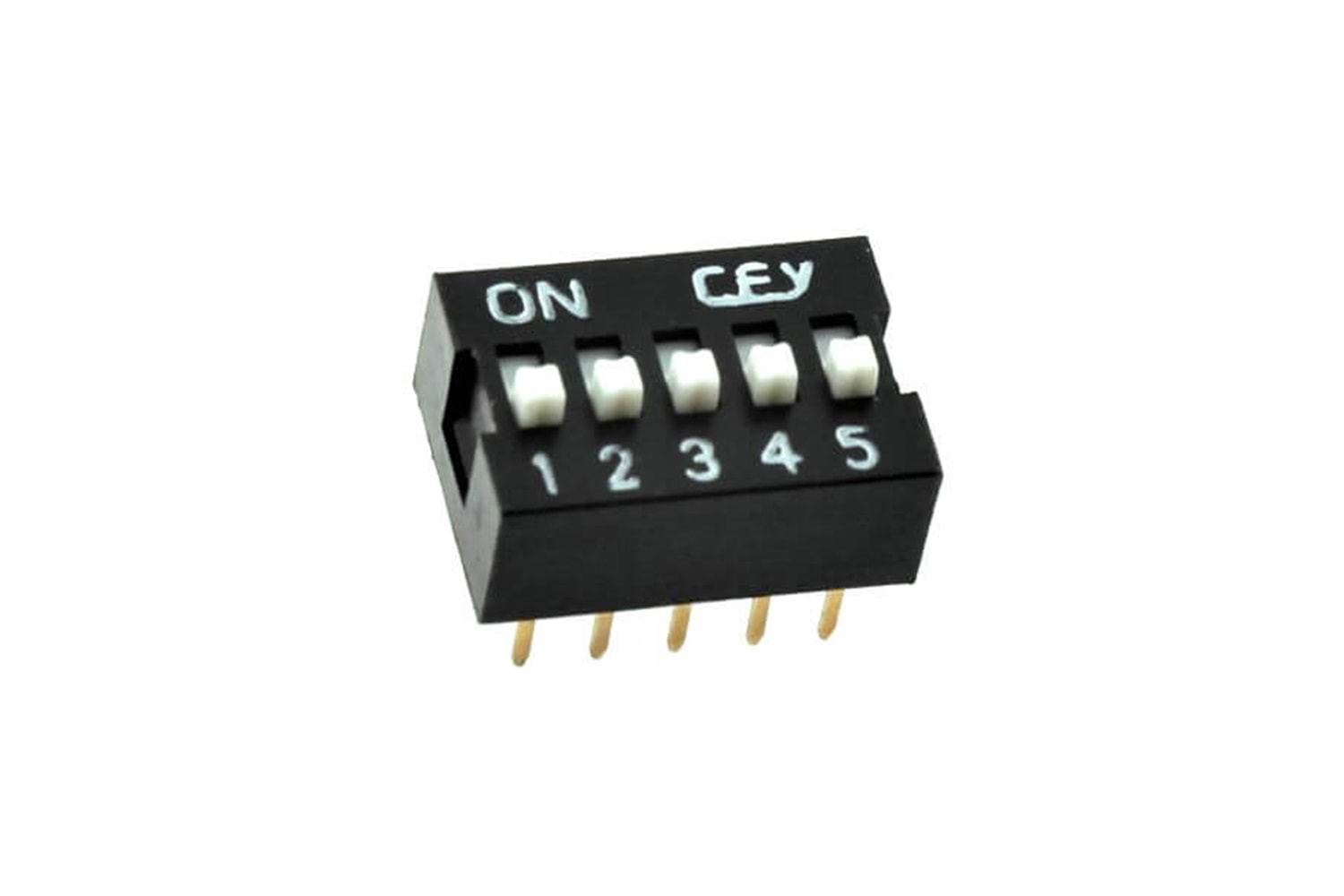 SWITCH 5P 100mA 24VDC BLACK THT