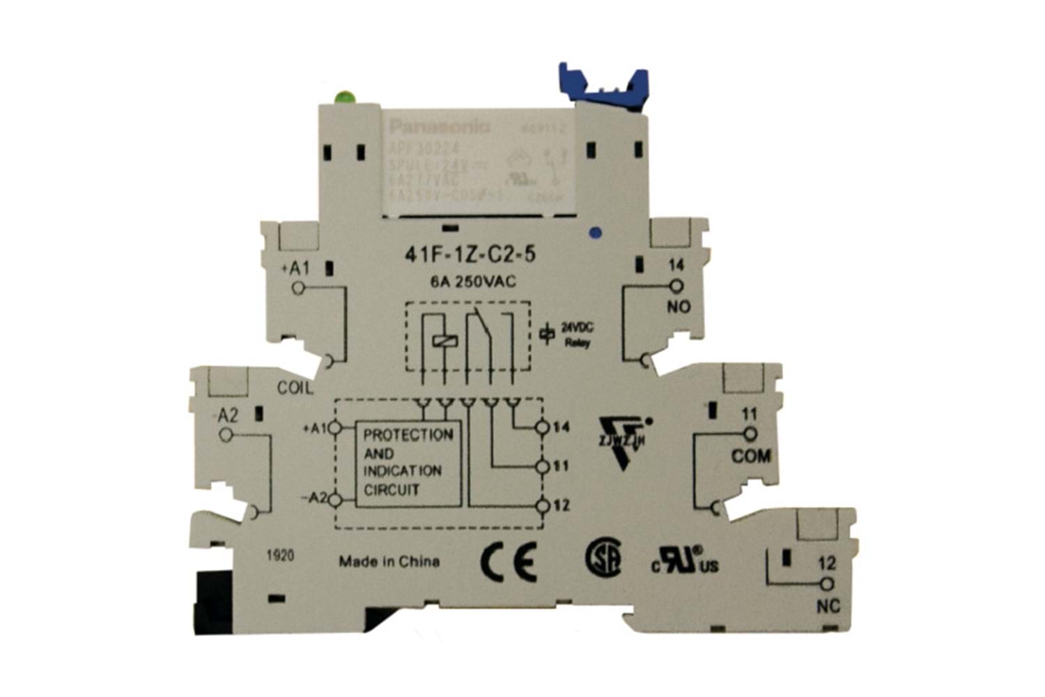 RELAY 6A 24V 1PNC WITH SCREW SOCKET (41F-1Z-C2) THT