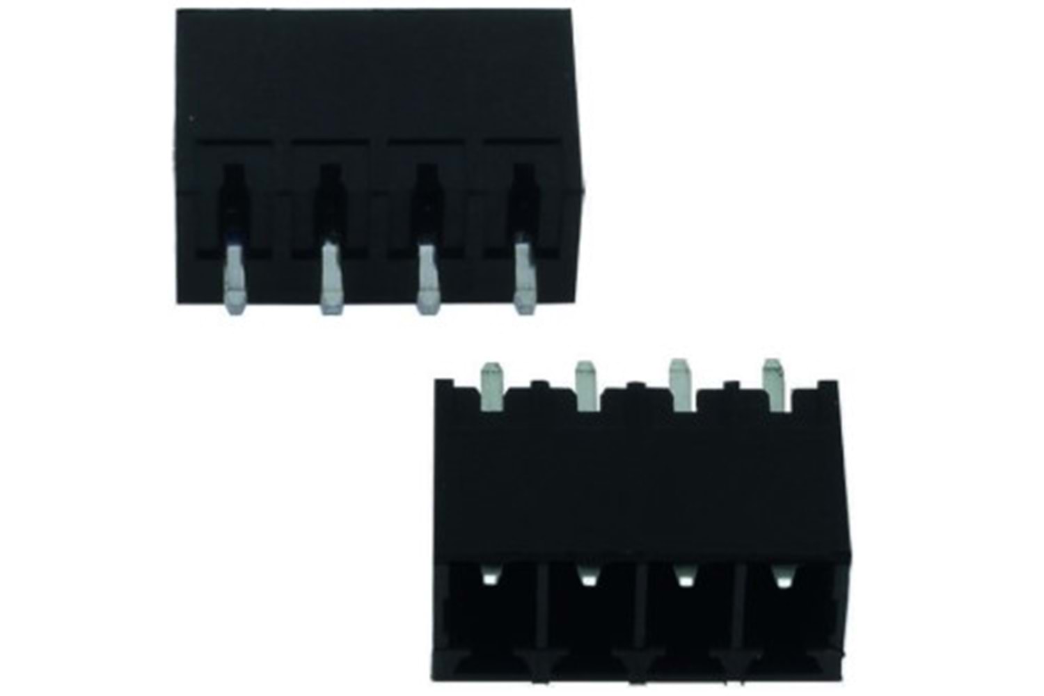 TERM 4P 3.81mm 180° BLACK CLOSED MALE THT