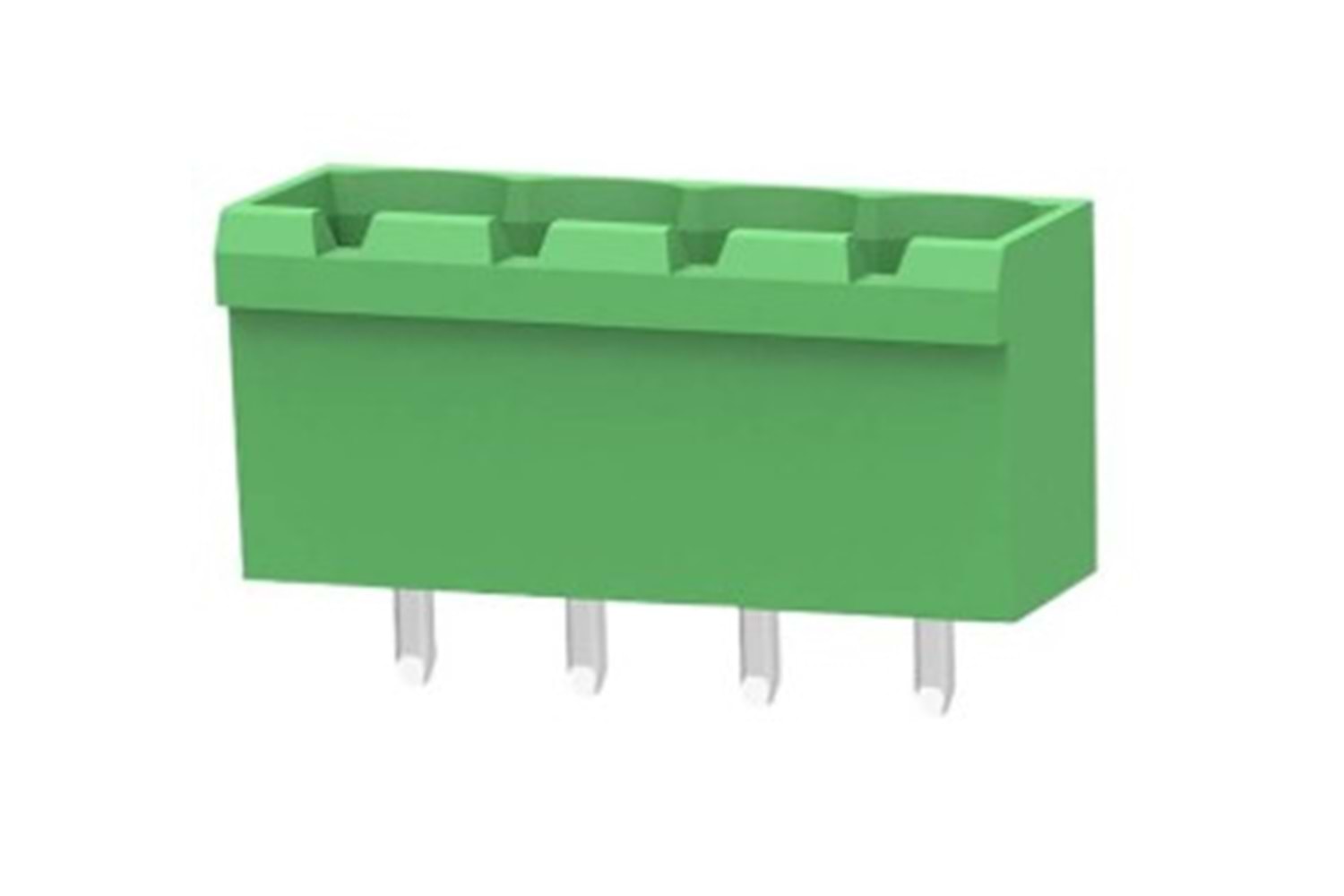 TERM 4P 5.08mm 180* GREEN CLOSED MALE THT