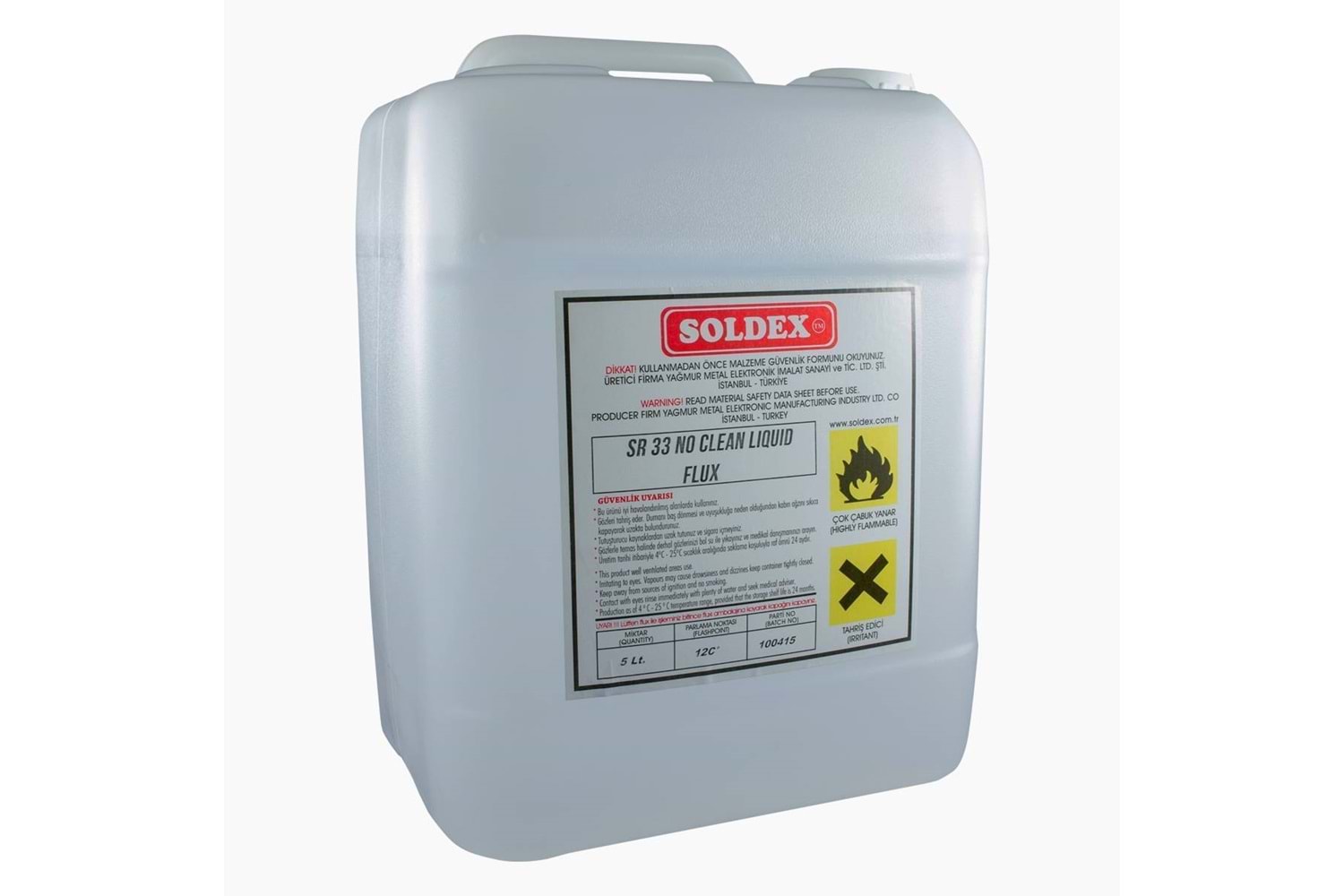 SR-33 TEMİZLİK GEREKTİRMEYEN SIVI FLUX 5LT (4ADET)