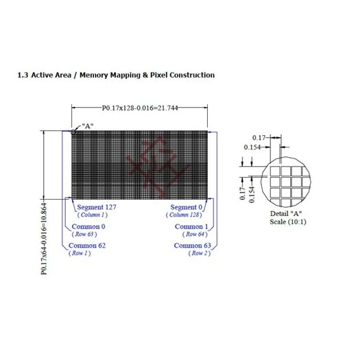 LCD OLED 128*64 27.50x27.80x3.0 (mm) THT