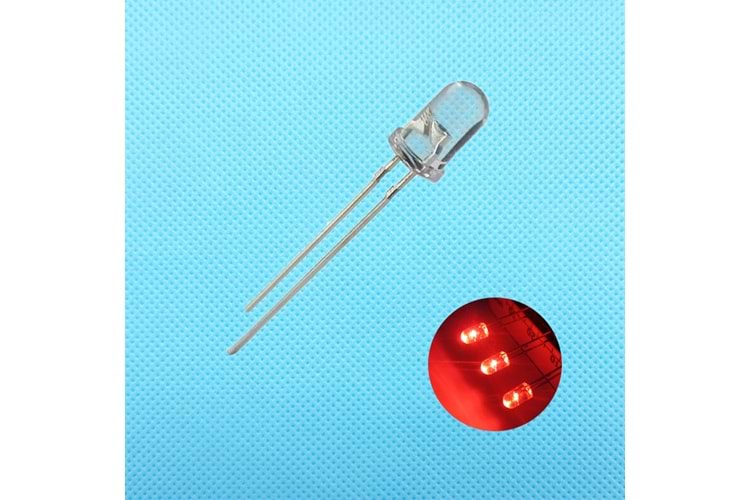 LED RED 3mm ULTRA SHINE TRANSPARENT THT