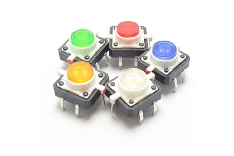 SWITCH WHITE LED THT BUTTON