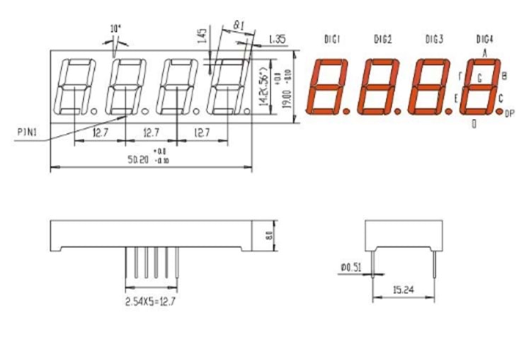 DSP RED KPF-5461 14mm 4 DIGIT BSRND ANOT THT