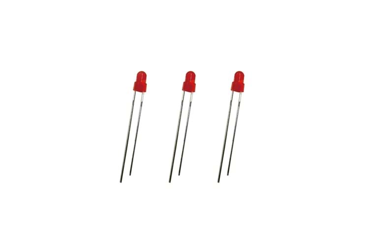 LED RED DIFFUSED 3mm THT