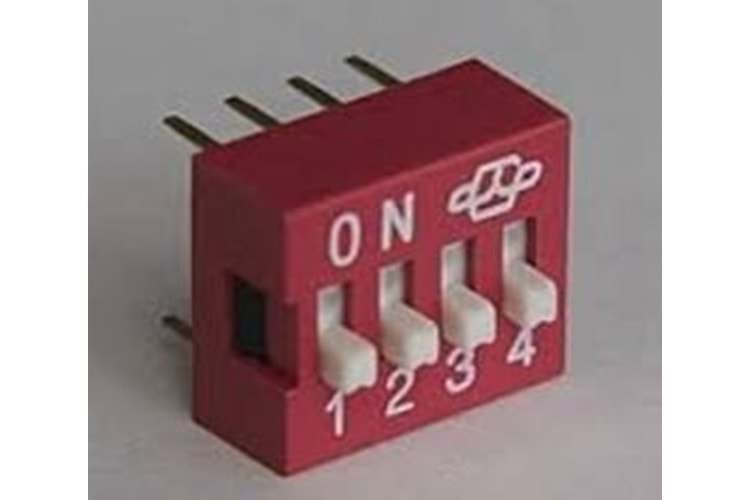 SWITCH 4P 180* RED CONNFLY DS-04P THT