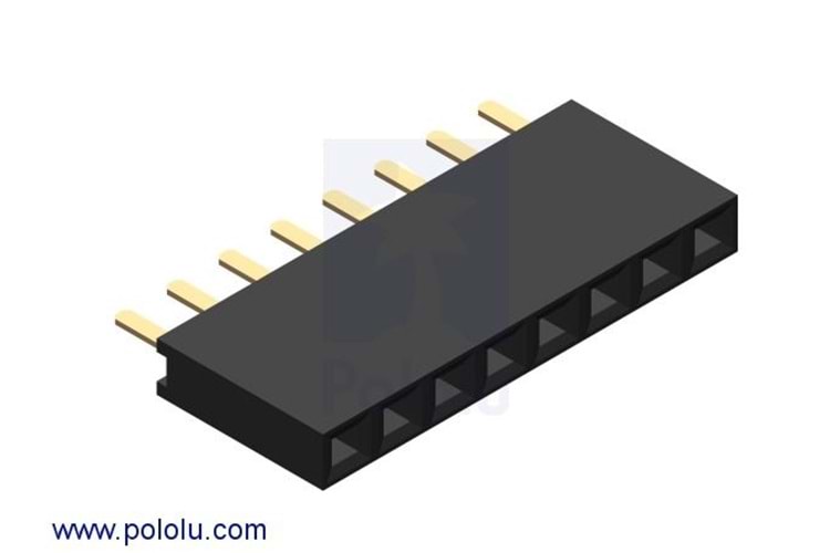 HEADER 1x8 2.54MM 180* FEMALE THT