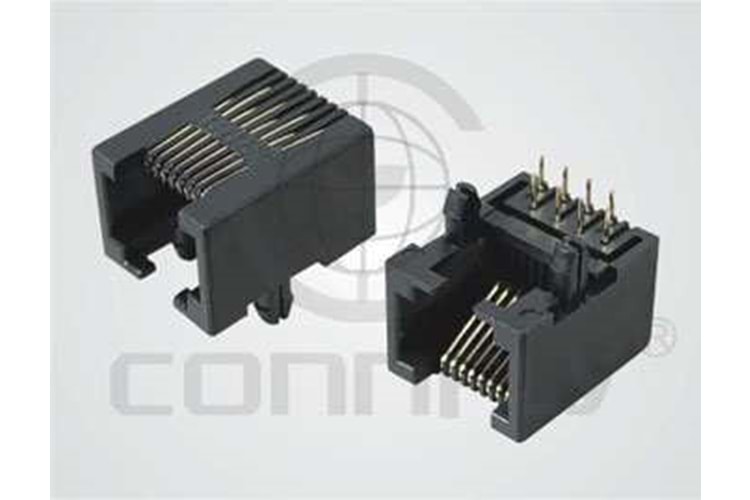 CONN RJ45 8PIN8C 90° MODULAR BLACK THT