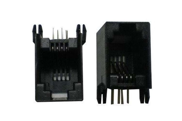 CONN 6P6C RJ11 BLACK 90° THT