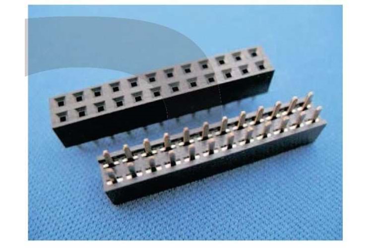 PIN HEADER 6P 2.54mm 2x3 180° FEMALE THT