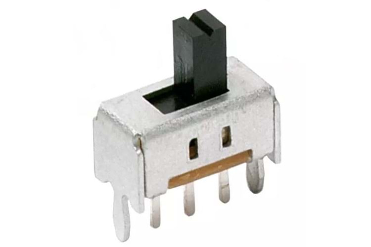 SWITCH 3PIN SLIDE SPDT 100MA 12V 180° ON OFF BUTTON THT