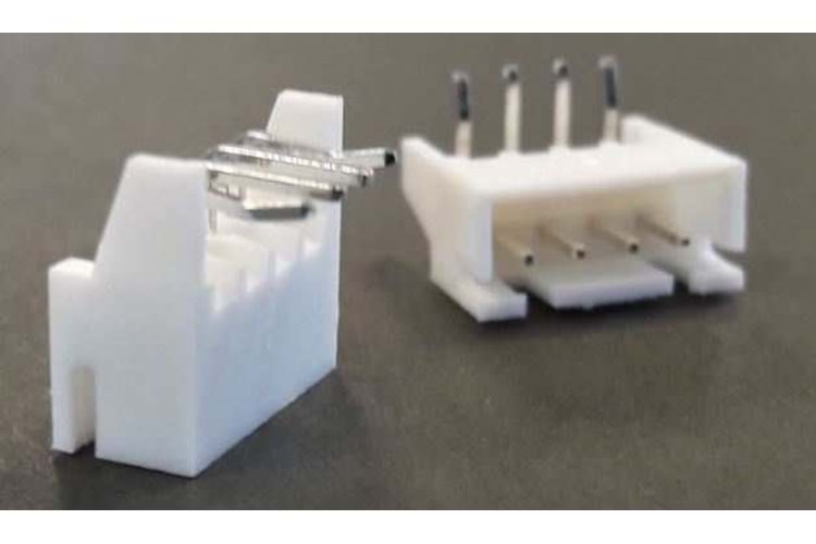CONN 4P 2.50MM 90° WHITE TIN MALE THT