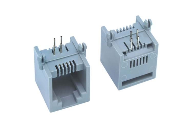 MODULAR JACK THT R/A 6P4C GRAY