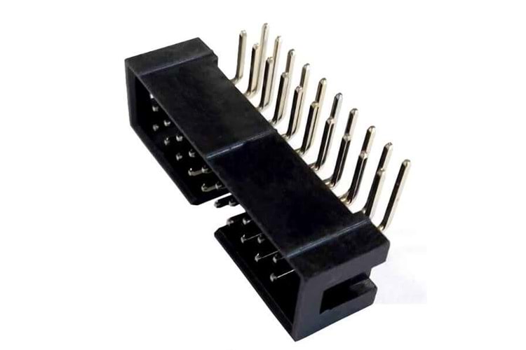 CONN BOX HEADER 20P 2.54mm 90* MALE BLACK THT