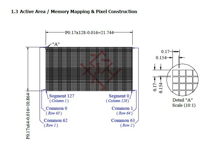 LCD OLED 128*64 27.50x27.80x3.0 (mm) THT