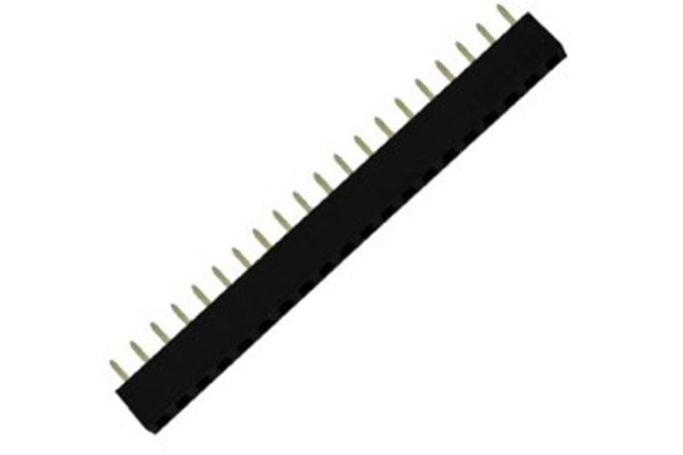 HEADER 20P (1x20) 2.54mm 180* FEMALE THT