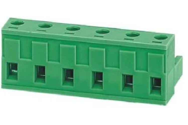 TERM.BLK.7.62MM 4P FEMALE GREEN