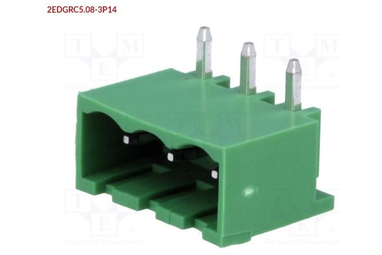 TERM 3P 5.08MM 90* GREEN CLOSED MALE THT