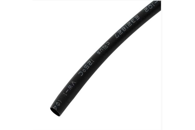 MAC HEAT SHRINKABLE TUBING 4mm BLACK 2:1
