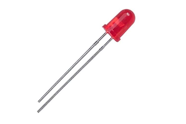 LED RED DIFFUSED 2.2-2.4V 5MM 620-625NM THT