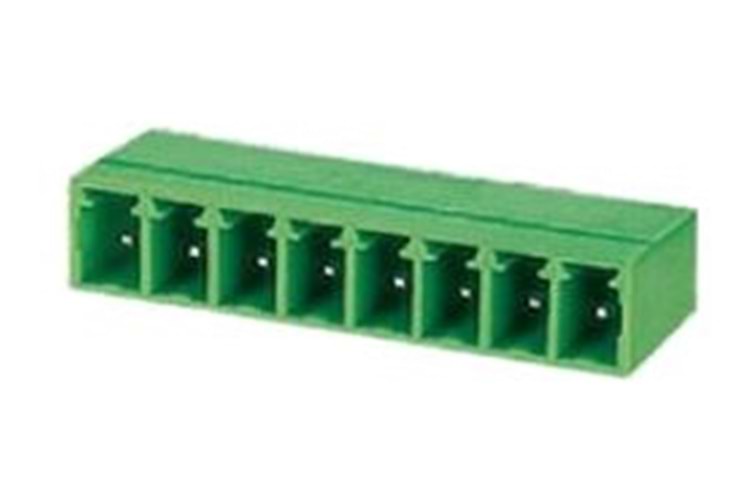 TERM 2P 5.08mm 90* GREEN CLOSED MALE THT