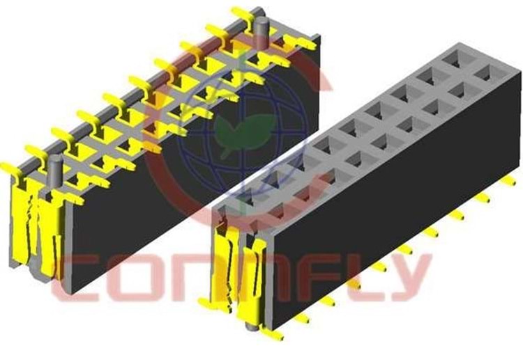 FEMALE HEADER 16PIN(2x8) 2.54mm V/T TRAY SMD