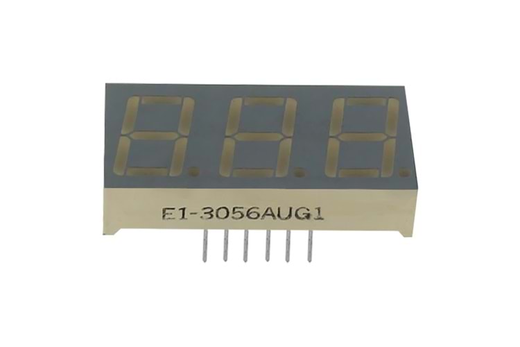 DISPLAY LED RED 7 SEGMENT 3 DIGIT 14.2MM (+) THT