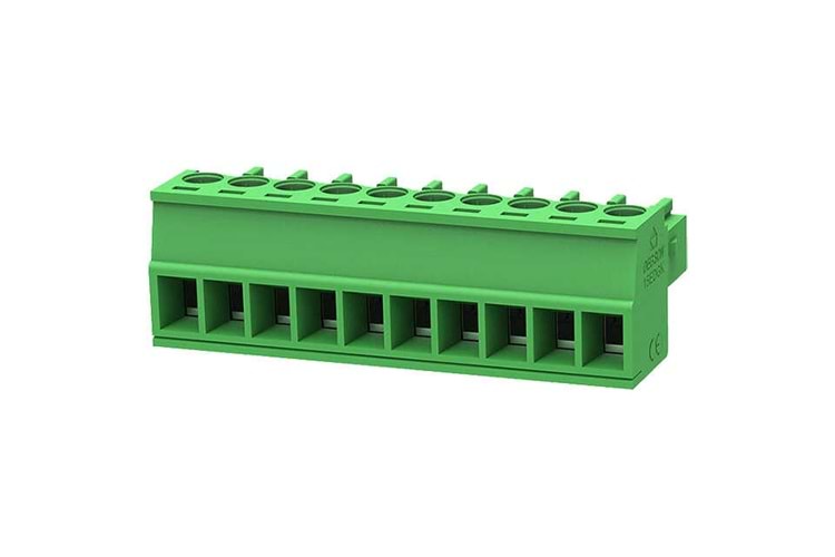 TERM 10P 3.50MM 180* GREEN FEMALE