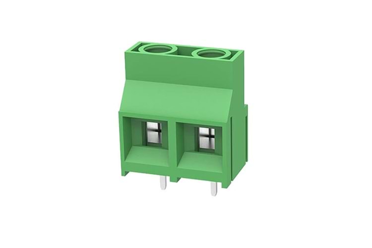 TERM. BLK. 9.5MM 180* 2P PCB TYPE GREEN THT