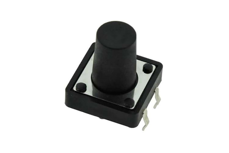 SWITCH TACT 12x12 14mm BLACK THT