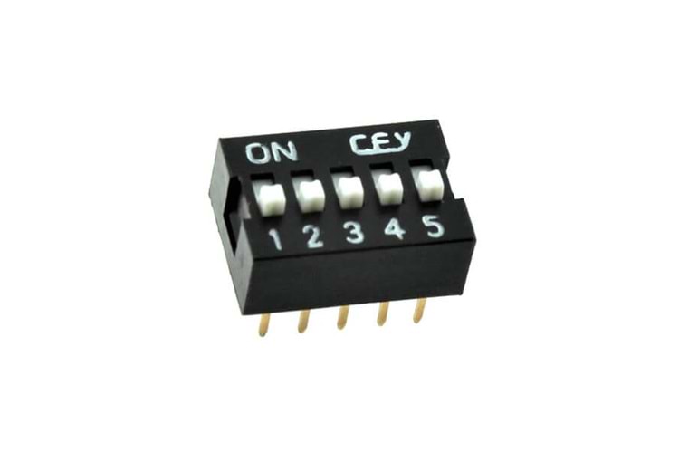 SWITCH 5P 100mA 24VDC BLACK THT