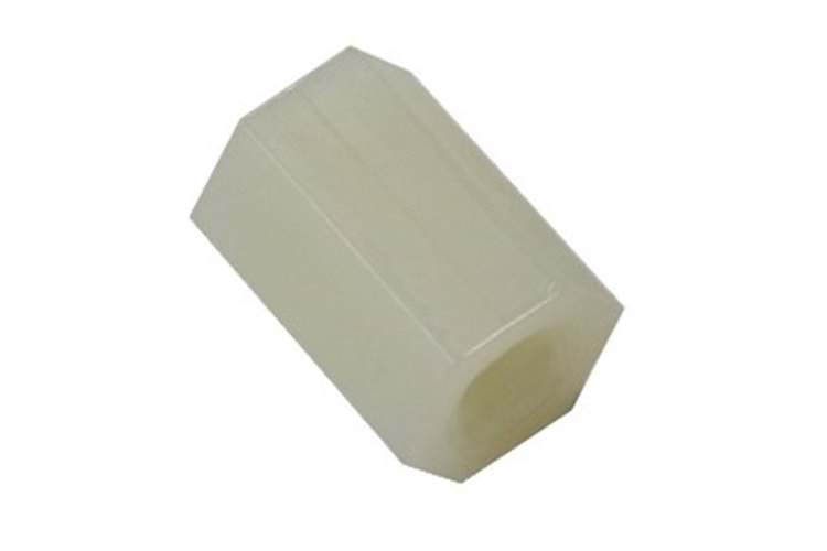 SPACER M2X10 NYLON HEXAGONAL STANDOFF WHITE
