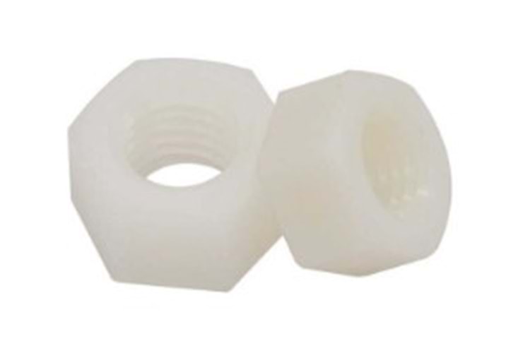 PLASTIC NUT M4 H:3.3mm OUTER D:6.90mm HEX