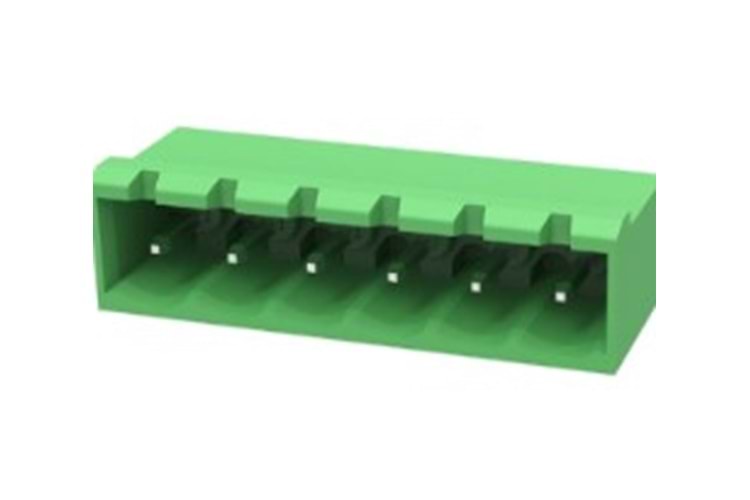 TERM 6P 5.08mm 90° GREEN CLOSED MALE THT