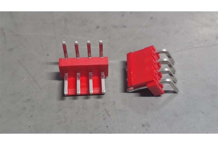 CONN 4P(1x4) 90° 3.96mm MALE OPEN RED THT