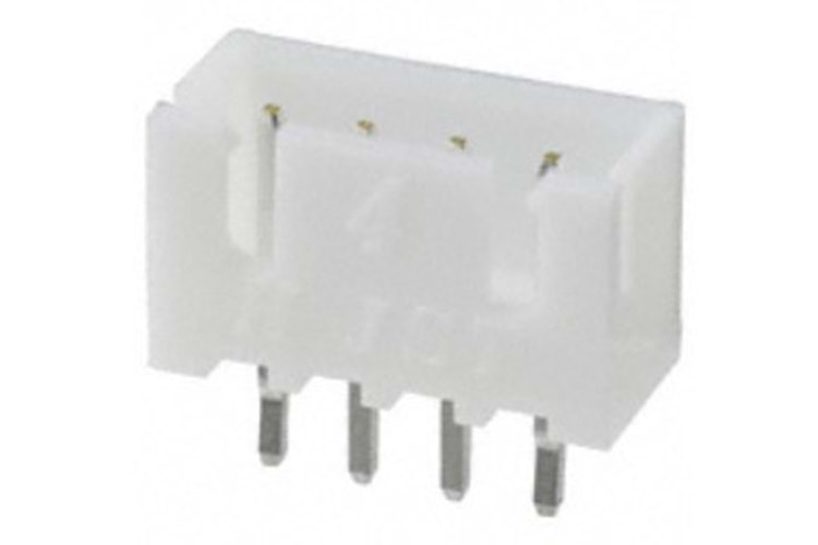 CONN 4P(1x4) 2.5mm 180° WHITE MALE THT