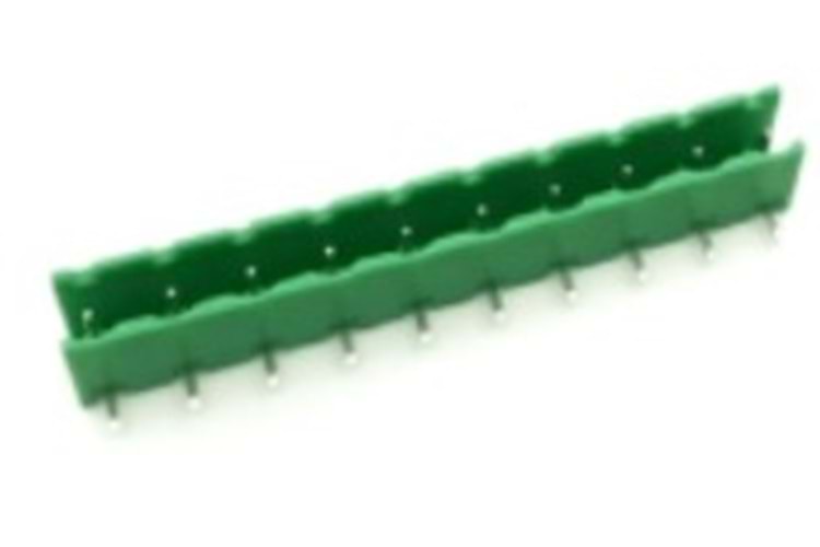 TERM 10P 7.62mm 90° GREEN OPEN MALE THT