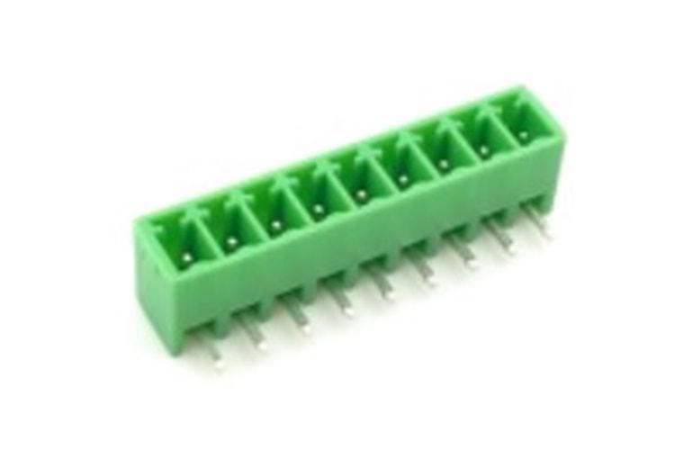 TERM 9P 3.81mm 90° GREEN CLOSED MALE THT