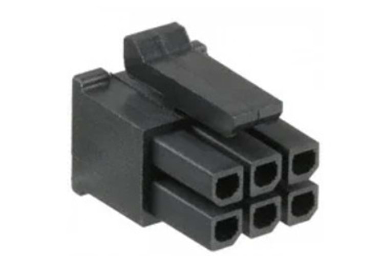 CONN RCPT HSG 6P 3mm BLACK FEMALE