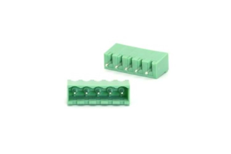 TERM 5P 5.08mm 180° GREEN CLOSED MALE THT