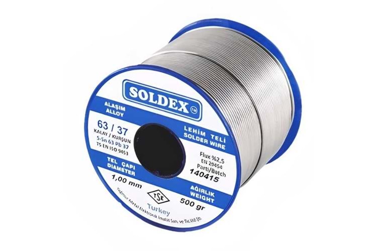 SN63 PB37 KURŞUNLU LEHİM TELİ 0.75MM (500G)
