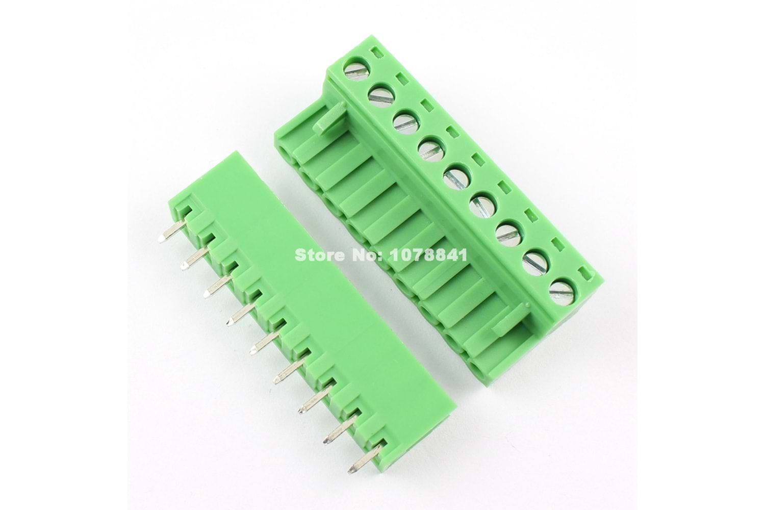TERM 9P 5.08MM 180* GREEN OPEN MALE THT