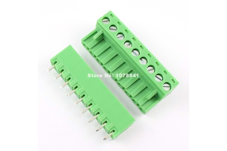 TERM 9P 5.08MM 180* GREEN OPEN MALE THT