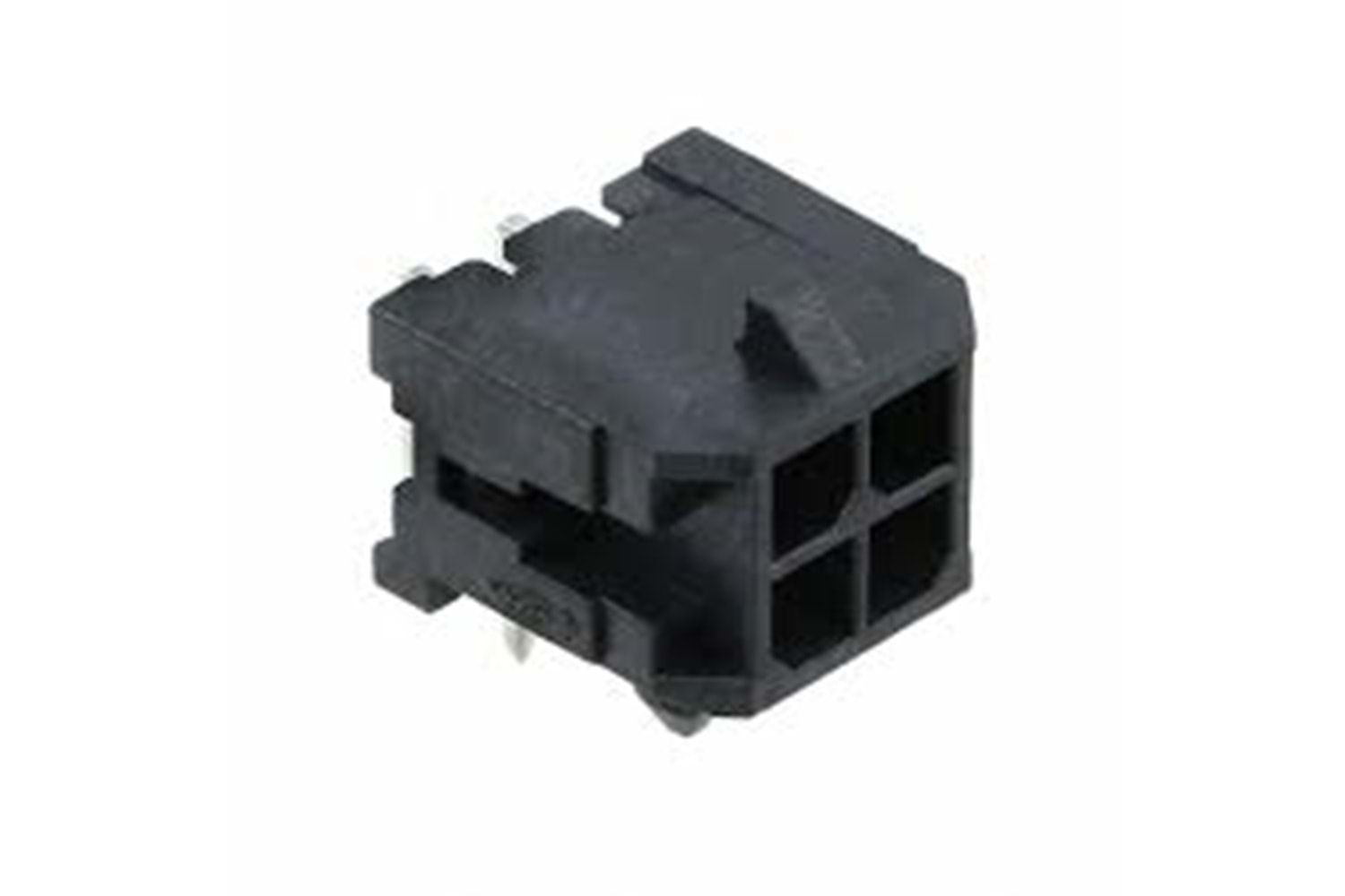 CONN 4P 90° 3mm BLACK MALE THT